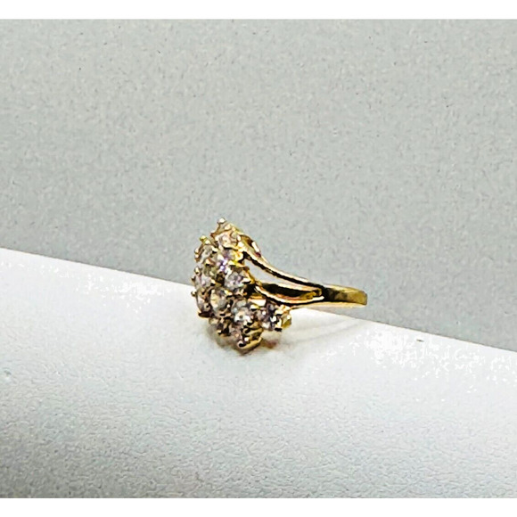 EDCO Gold Tone Diamond CZ Ring Size 4 3/4 - Picture 3 of 6